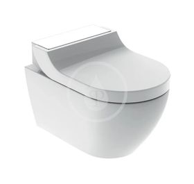 Geberit AquaClean - Elektronický bidet Tuma Comfort s keramikou, Rimfree, SoftClosing, biele sklo
