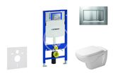 Geberit Duofix - Modul na závesné WC s tlačidlom Sigma30, matný chróm/chróm + Duravit D-Code - WC a doska, Rimless, SoftClose