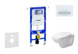 Geberit Duofix - Modul na závesné WC s tlačidlom Sigma50, alpská biela + Duravit D-Code - WC a doska, Rimless, SoftClose