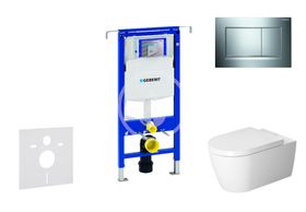 Geberit Duofix - Modul na závesné WC s tlačidlom Sigma30, lesklý chróm/chróm mat + Duravit ME by Starck - WC a doska, Rimless, SoftClose
