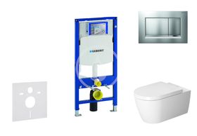 Geberit Duofix - Modul na závesné WC s tlačidlom Sigma30, matný chróm/chróm + Duravit ME by Starck - WC a doska, Rimless, SoftClose