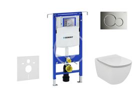 Geberit Duofix - Modul na závesné WC s tlačidlom Sigma01, lesklý chróm + Ideal Standard Tesi - WC a doska