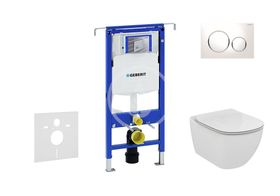 Geberit Duofix - Modul na závesné WC s tlačidlom Sigma20, biela/lesklý chróm + Ideal Standard Tesi - WC a doska