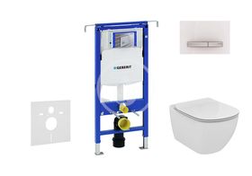 Geberit Duofix - Modul na závesné WC s tlačidlom Sigma50, alpská biela + Ideal Standard Tesi - WC a doska, Aquablade, SoftClose