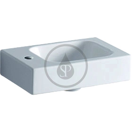 Geberit iCon - Umývadielko bez prepadu s otvorom vľavo, 380x280 mm, biela