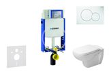 Geberit Kombifix - Modul na závesné WC s tlačidlom Sigma01, alpská biela + Duravit D-Code - WC a doska, Rimless, SoftClose