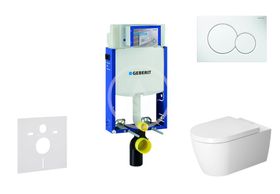 Geberit Kombifix - Modul na závesné WC s tlačidlom Sigma01, alpská biela + Duravit ME by Starck - WC a doska, Rimless, SoftClose