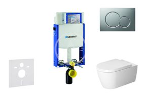 Geberit Kombifix - Modul na závesné WC s tlačidlom Sigma01, matný chróm + Duravit ME by Starck - WC a doska, Rimless, SoftClose