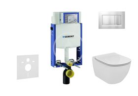 Geberit Kombifix - Modul na závesné WC s tlačidlom Sigma30, matný chróm/chróm + Ideal Standard Tesi - WC a doska, Aquablade, SoftClose