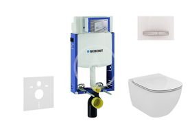 Geberit Kombifix - Modul na závesné WC s tlačidlom Sigma50, alpská biela + Ideal Standard Tesi - WC a doska, Aquablade, SoftClose