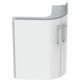 Geberit Selnova Compact - Umývadlová skrinka, 690x550x604 mm, 2 dvierka, lesklá biela/matná biela
