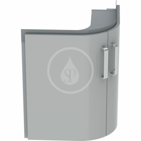 Geberit Selnova Compact - Umývadlová skrinka, 690x550x604 mm, 2 dvierka, lesklá sivá/matná sivá