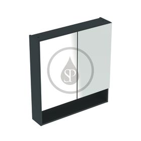 Geberit Selnova Square - Zrkadlová skrinka 850x588x175 mm, 2 dvierka, lávová mat
