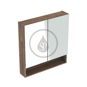 Geberit Selnova Square - Zrkadlová skrinka 850x588x175 mm, 2 dvierka, orech hickory