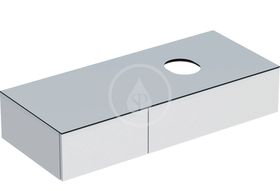 Geberit VariForm - Umývadlová skrinka, 1200x510x235 mm, 2 zásuvky a zápachová uzávierka, lesklá biela/matná biela