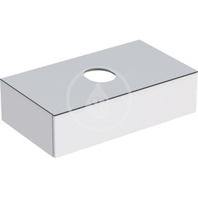 Geberit VariForm - Umývadlová skrinka, 900x510x235 mm, 1 zásuvka a zápachová uzávierka, lesklá biela/matná biela