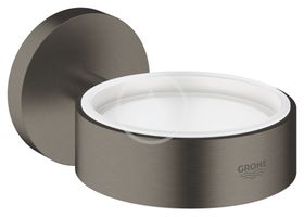 Grohe Essentials - Držiak pohára/mydlovničky, kefovaný tmavý grafit