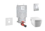 Grohe Uniset - Súprava predstenovej inštalácie, sprchovacej toalety a dosky Tece, tlačidla Skate Cosmo, Rimless, SoftClose, chróm