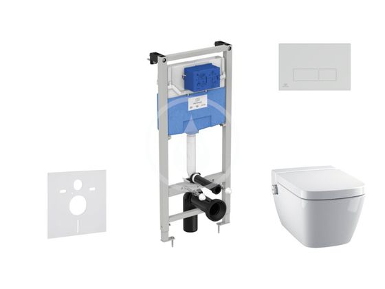 Ideal Standard ProSys - Set predstenovej inštalácie, sprchovacej toalety a sedadla TECEone, tlačidla Oleas M2, Rimless, SoftClose, biela