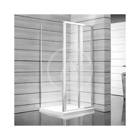 Jika Lyra plus - Sprchové dvere skladacie 800 Ľ/P, sklo dekor stripy, biela