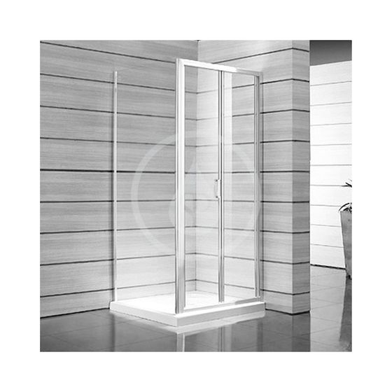 Jika Lyra plus - Sprchové dvere skladacie 900 Ľ/P, sklo transparentné, biela