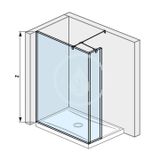 Jika Pure - Sklenená stena bočná 130 cm na sprchovú vaničku 130 cmx80 cm a 130 cmx90 cm, s úpravou Jika Perla Glass, 1300 mm x 200 mm x 2000 mm
