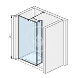 Jika Pure - Sklenená stena bočná 68 cm na sprchovú vaničku 120 cmx80 cm, 120 cmx90 cm, 130 cmx80 cm a 130 cmx90 cm s úpravou Jika Perla Glass, 700 mm 