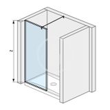 Jika Pure - Sklenená stena bočná 79,5 cm na sprchovú vaničku 140 cmx80 cm a 140 cmx90 cm s úpravou Jika Perla Glass, 800 mm x 200 mm x 2000 mm