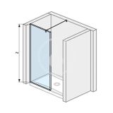 Jika Pure - Sklenená stena bočná 980 mm na sprchovú vaničku 100 cmx80 cm s úpravou Jika Perla Glass, 1000 mm x 200 mm x 2000 mm