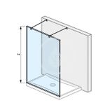 Jika Pure - Sklenená stena pevná 120 cm na sprchovú vaničku 120 cmx80 cm a 120 cmx90 cm, s úpravou Jika Perla Glass, 1200 mm x 2000 mm x 2000 mm