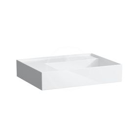 Laufen Kartell - Umývadlo, 600 mm x 460 mm, biela – bez prepadu, bez otvoru na batériu