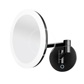 Nimco Zrkadlá - Kozmetické zrkadlo nástenné s LED osvetlením, čierna