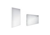 Nimco Zrkadlá - Kúpeľňové podsvietené LED zrkadlo 400 x 600 mm, hranaté, alumínium