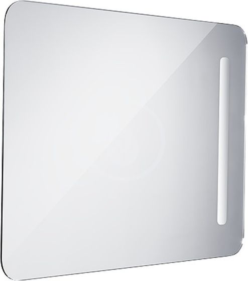 Nimco Zrkadlá - Kúpeľňové podsvietené LED zrkadlo série 2000, 600 x 800 mm, hranaté, alumínium