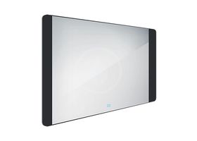 Nimco Zrkadlá - Zrkadlo s LED osvetlením, 1000x600 mm, dotykový senzor, hliník/čierna