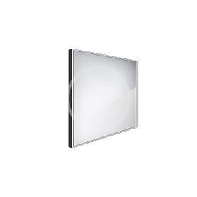 Nimco Zrkadlá - Zrkadlo s LED osvetlením, 600x600 mm, hliník/čierna