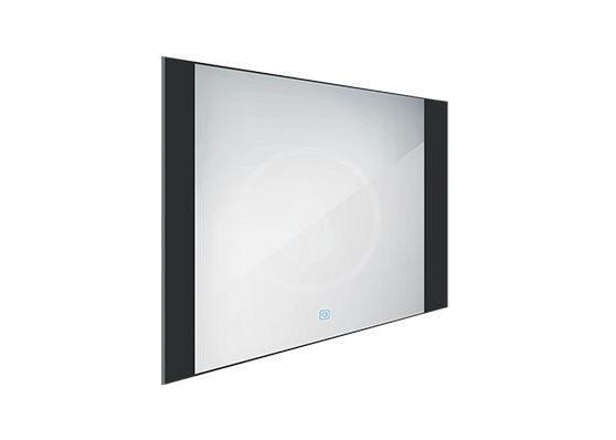 Nimco Zrkadlá - Zrkadlo s LED osvetlením, 800x600 mm, dotykový senzor, hliník/čierna