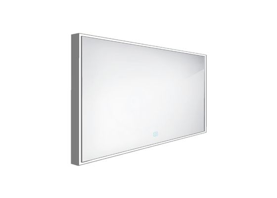 Nimco Zrkadlá - Zrkadlo s LED s osvetlením, 1200x700 mm, dotykový senzor, hliník/čierna
