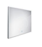 Nimco Zrkadlá - Zrkadlo v ráme s LED osvetlením, 800x700 mm, hliník