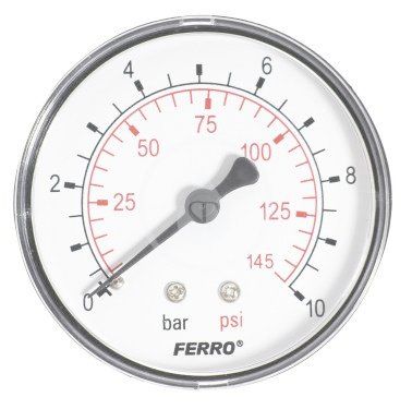 Novaservis Inštalatérsky program - Manometer 63 mm 1/4" Axiál 0–10 barov