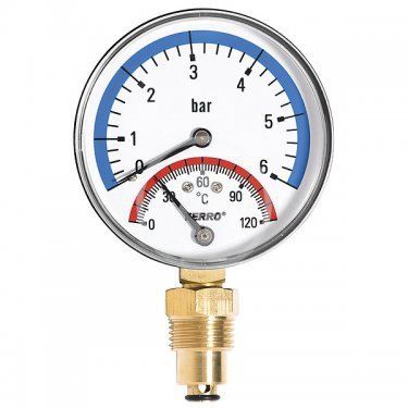Novaservis Inštalatérsky program - Termomanometer 1/2" radiálny 0-6 barov