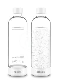 Philips GoZero - Fľaša výrobníka sódy 2 ks, objem 1 l, plast/biela