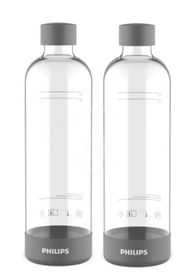 Philips GoZero - Fľaša výrobníka sódy 2 ks, objem 1 l, plast/sivá