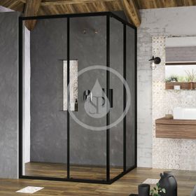 Ravak Blix Slim - Sprchové dvere, 1000x1950 mm, čierna/číre sklo