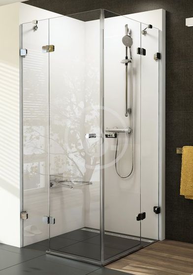 Ravak Brilliant - Rohový sprchovací kút štvordielny BSRV4-90, 883 mm – 895 mm, farba chróm, sklo transparent
