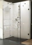 Ravak Brilliant - Sprchové dvere dvojdielne s pevnou stenou BSDPS-80 R, pravé, 783 mm – 795 mm, farba chróm, sklo transparent