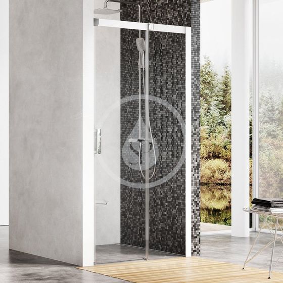 Ravak Matrix - Sprchové dvere posuvné dvojdielne MSD2-110 R, 1075 mm – 1115 mmx1950 mm – farba biela, sklo transparent