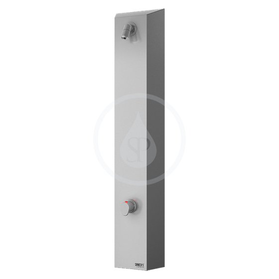 Sanela Sprchové panely z nehrdzavejúcej ocele - Sprchový nástenný panel z nehrdzavejúcej ocele bez tlačidla piezo – na dve vody, regulácia termostatom