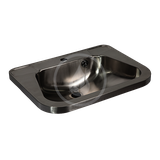 Sanela Umývadlá z nehrdzavejúcej ocele - Umývadlo, 560x420 mm, s prepadom, s otvorom na batériu, nerezová