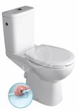 Sapho Etiuda - WC kombi pre ľudí s telesným postihnutím CLEAN ON, Rimless, zadný odpad, biela